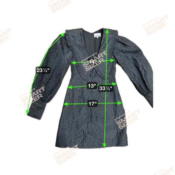 GANNI Jacquard Organza Black Mini Babydoll Dress SZ 34(2) Fairy Grunge Ethereal - Picture 10 of 10